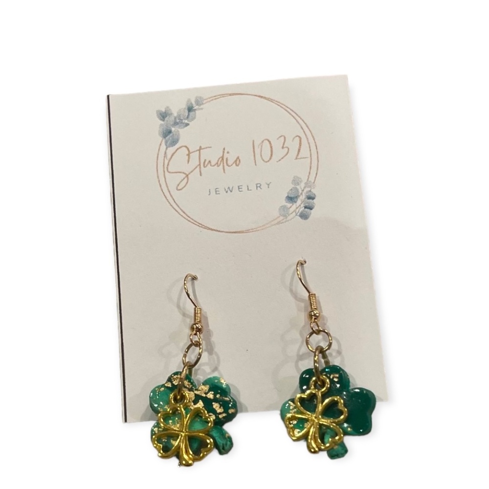 St Patrick’s earrings Shamrock earrings